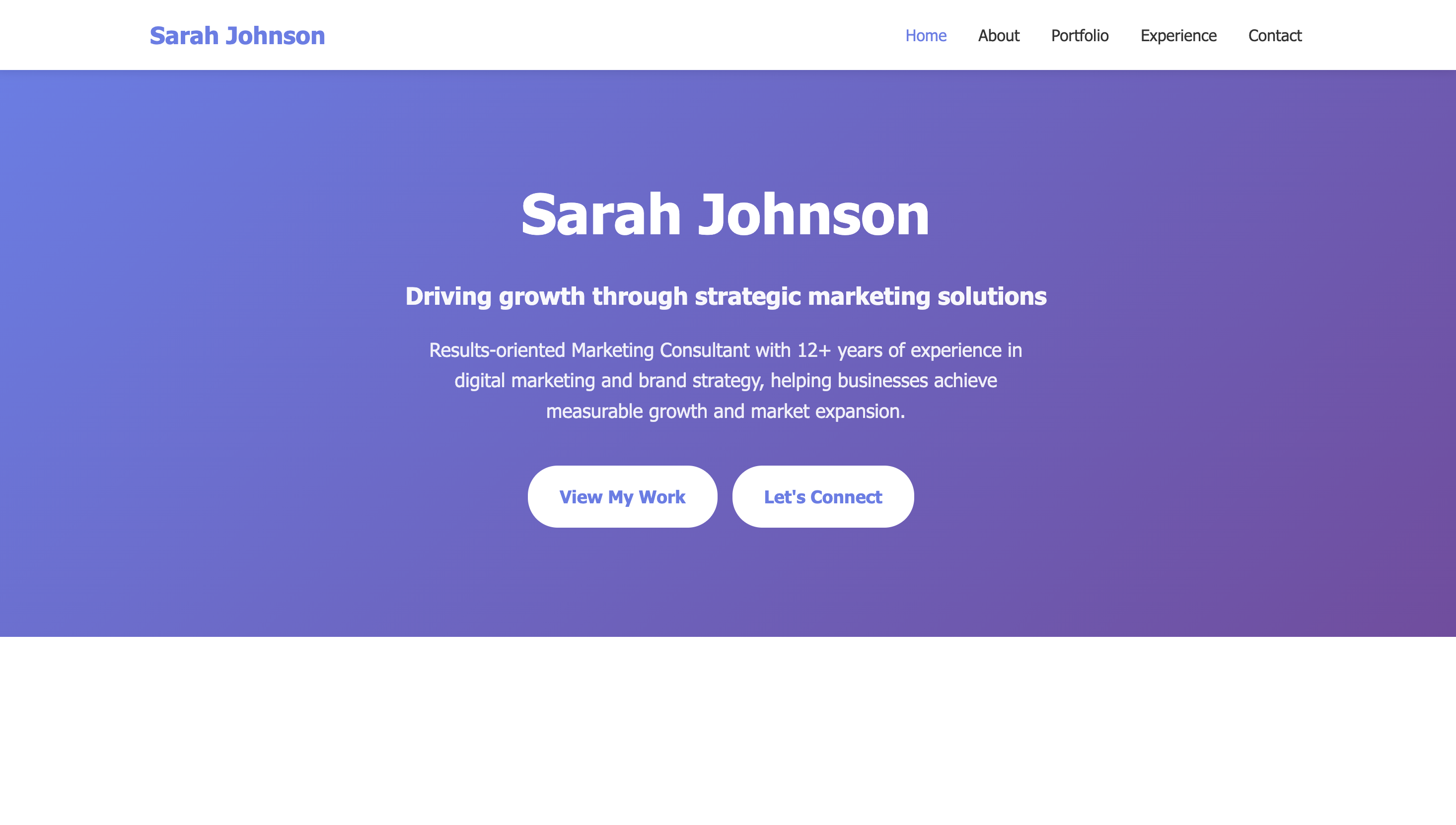 Professional Portfolio Website Screenshot