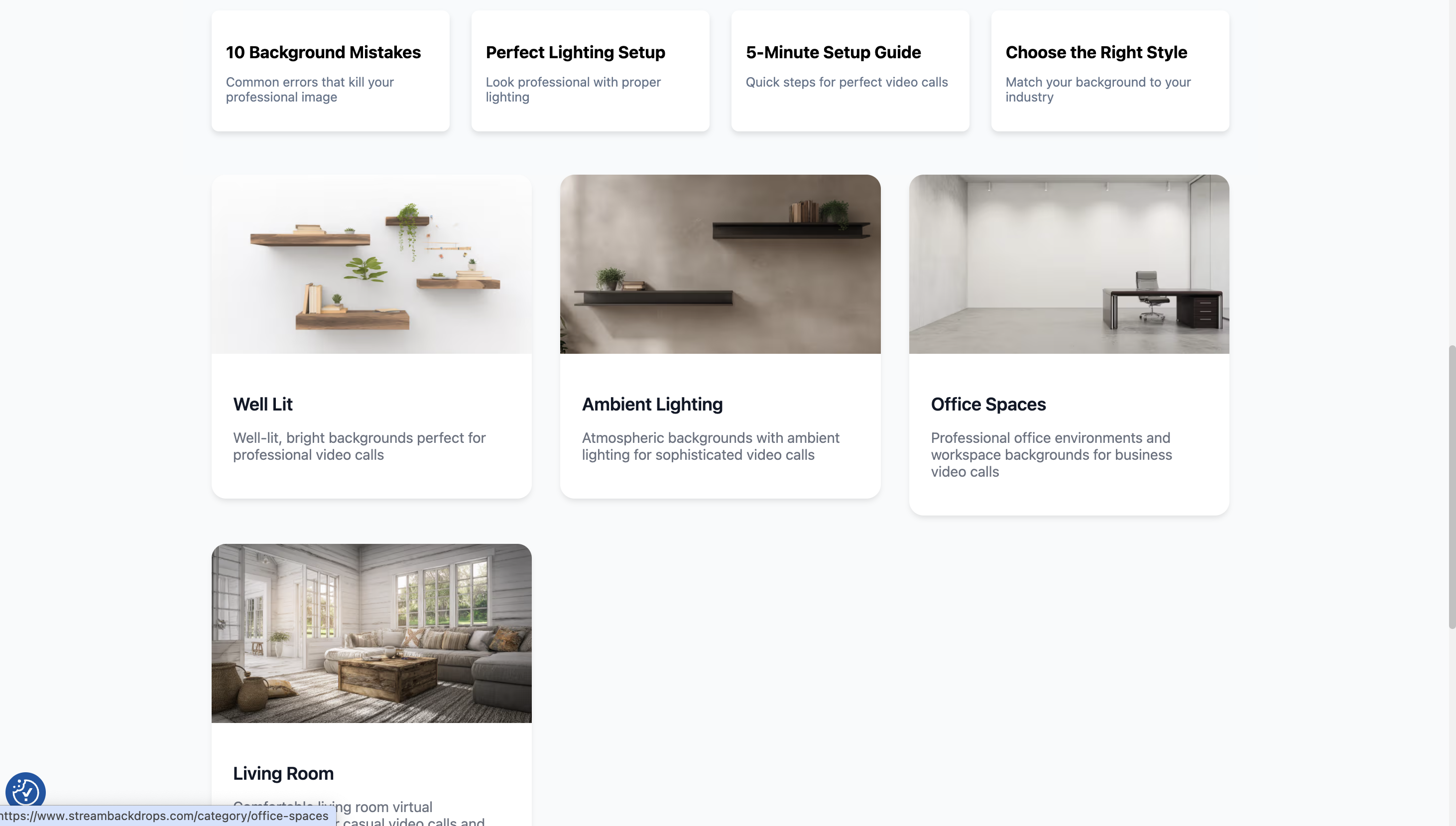 StreamBackdrops Website Screenshot